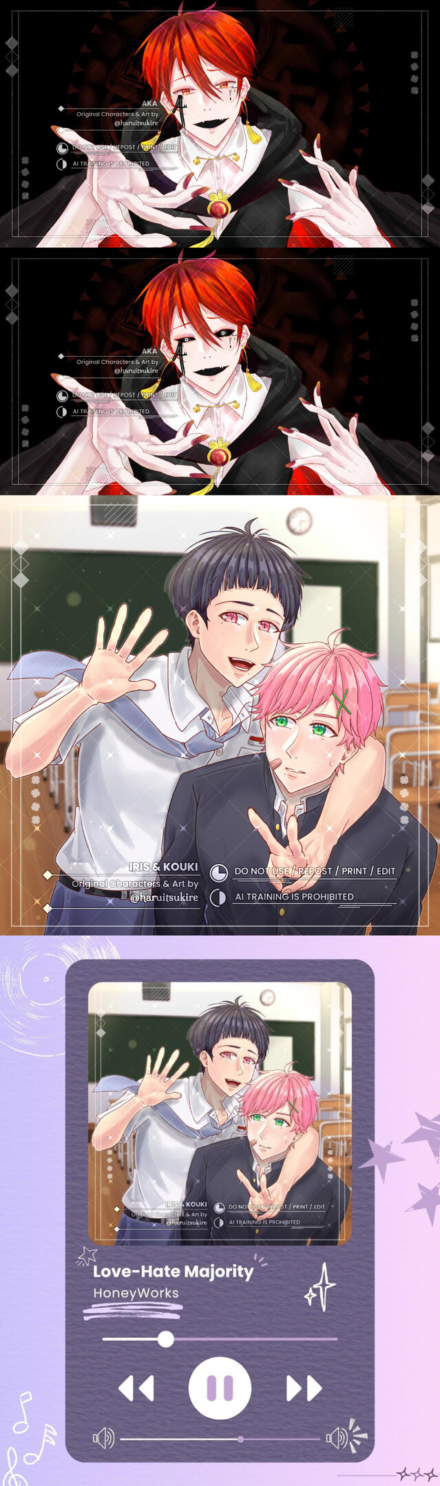 MV (Mobius) & Album (Love-Hate Majority) Original Character Illustration