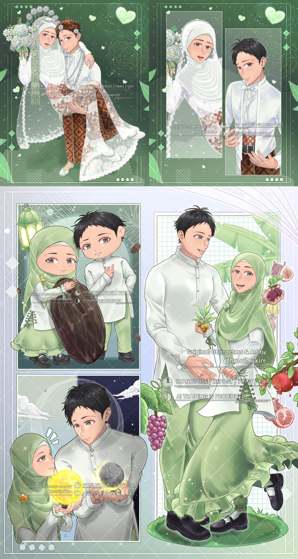 Original Characters on Javanese Wedding Attire